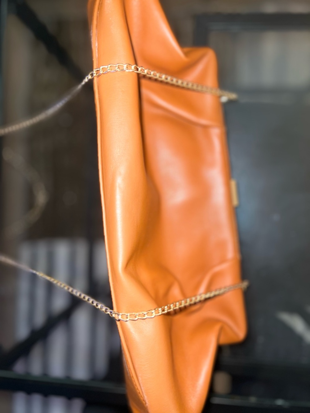 Brown Leatherette Chain-Handle Clutch Bag - Picture 4 of 4
